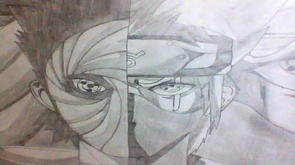 Obito e Kakashi - Anime Naruto